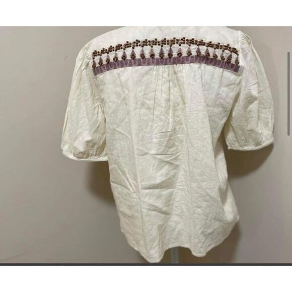 Anthropologie Embroidered Peasant Blouse Size 2 - Picture 7 of 10